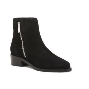 Aquatalia NEW Geanna Black Suede Block Heel Bootie Size 6.5